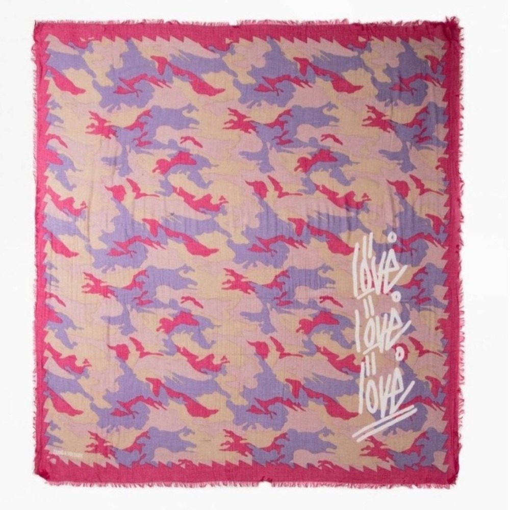 Zadig & Voltaire Pink and Purple Scarf